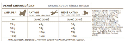 Acana Adult Small Breed Recipe